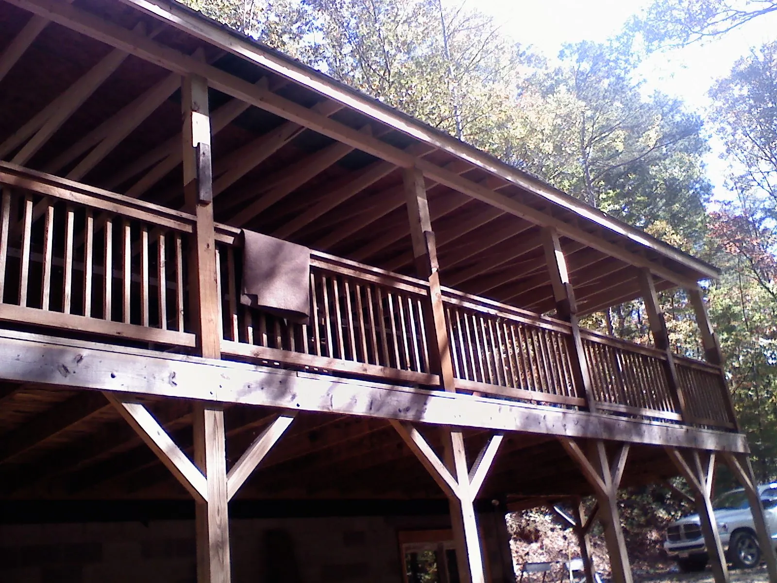 Timber framing under a new elevated porch and deck — Roof Leak Repair in Clementon by Roofing Brothers